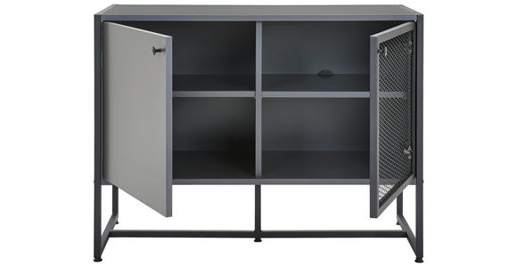 SIDEBOARD 100/75/41 cm in Anthrazit, Schwarz - Anthrazit/Schwarz, MODERN, Holzwerkstoff/Metall (100/75/41cm) - Novel