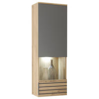 HÄNGEVITRINE in Eiche Artisan, Grau  - Eiche Artisan/Grau, Design, Glas/Holzwerkstoff (40/122/30cm) - MID.YOU