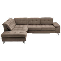 ECKSOFA in Chenille Hellbraun  - Chromfarben/Hellbraun, Design, Textil/Metall (260/310cm) - Beldomo Speed