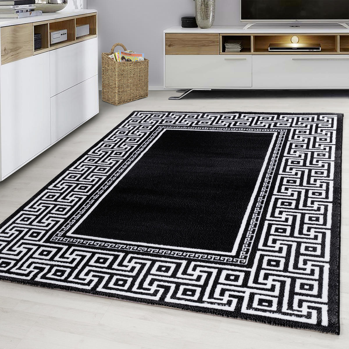 WEBTEPPICH 200/290 cm Parma Schwarz, Weiß  - Schwarz/Weiß, KONVENTIONELL, Textil (200/290cm) - Novel