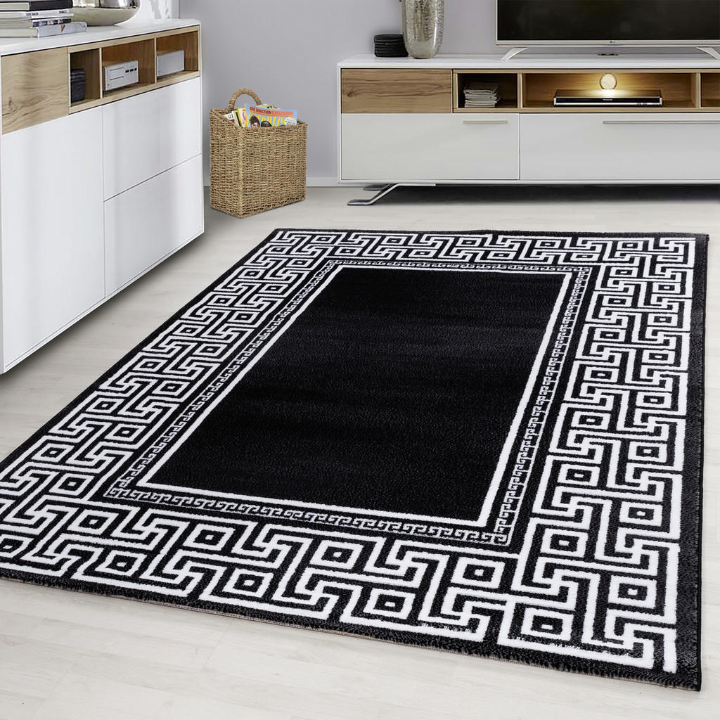 Thumbnail - Novel Webteppich Parma, Schwarz, Weiß, Textil, Ornament, rechteckig, 200x290 cm, Oeko-Tex® Standard 100, für Fußbodenhei...