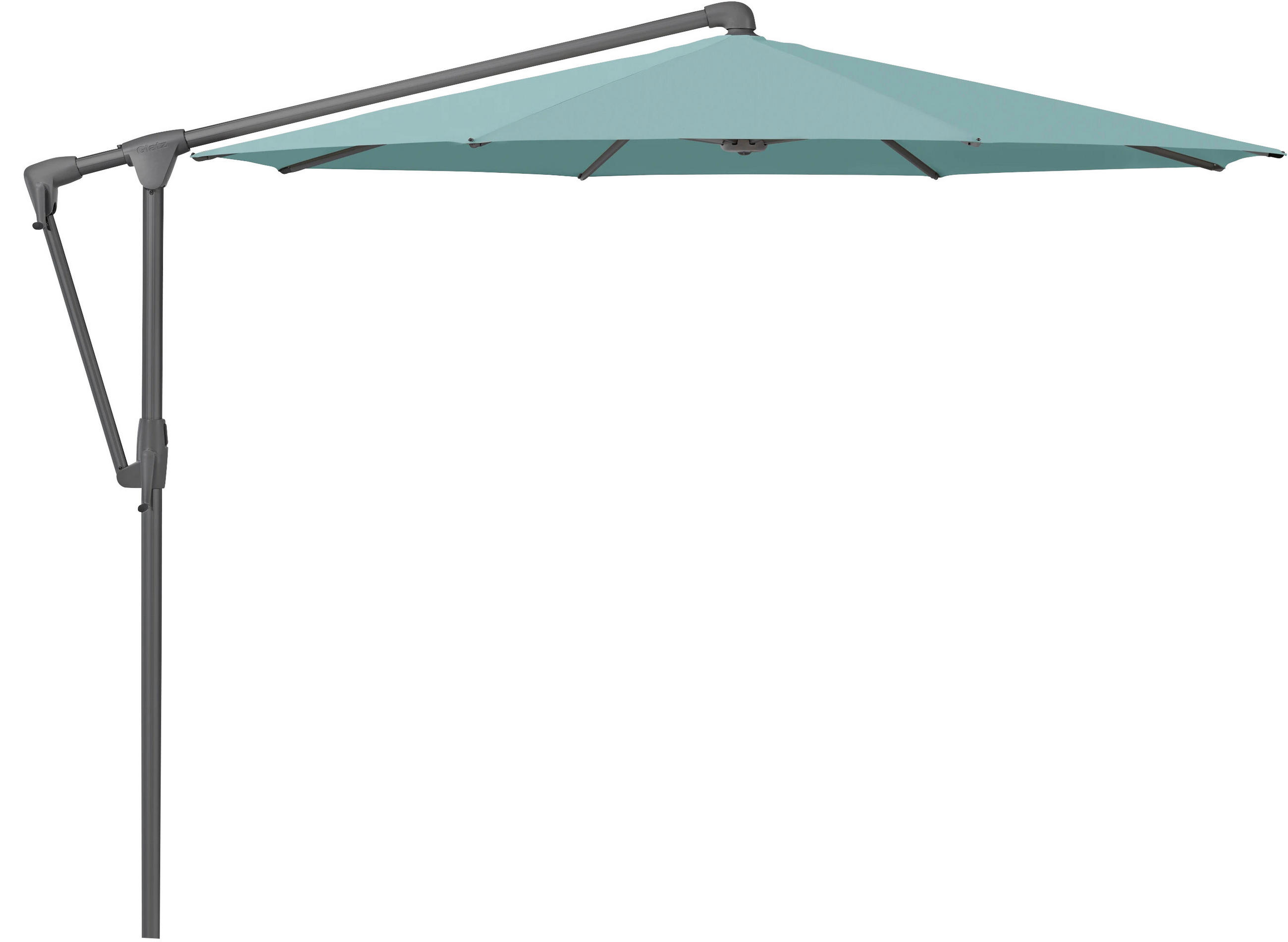 AMPELSCHIRM 300 cm Blau  - Blau/Anthrazit, Design, Textil/Metall (300/300cm) - Glatz