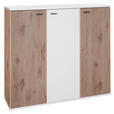 SCHUHSCHRANK 132/118/37 cm  - Eichefarben/Anthrazit, Design, Holzwerkstoff/Metall (132/118/37cm) - Voleo