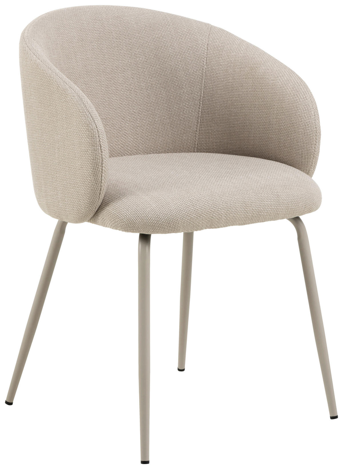 ARMLEHNSTUHL  in Struktur  - Beige/Grau, Design, Textil/Metall (55,5/79/55cm) - MID.YOU