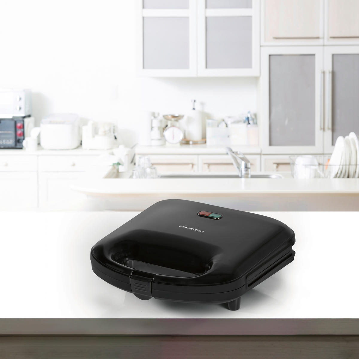 SANDWICHTOASTER GOURMETmaxx  - Schwarz, Basics, Kunststoff/Metall (21,4/21,3/8,8cm)