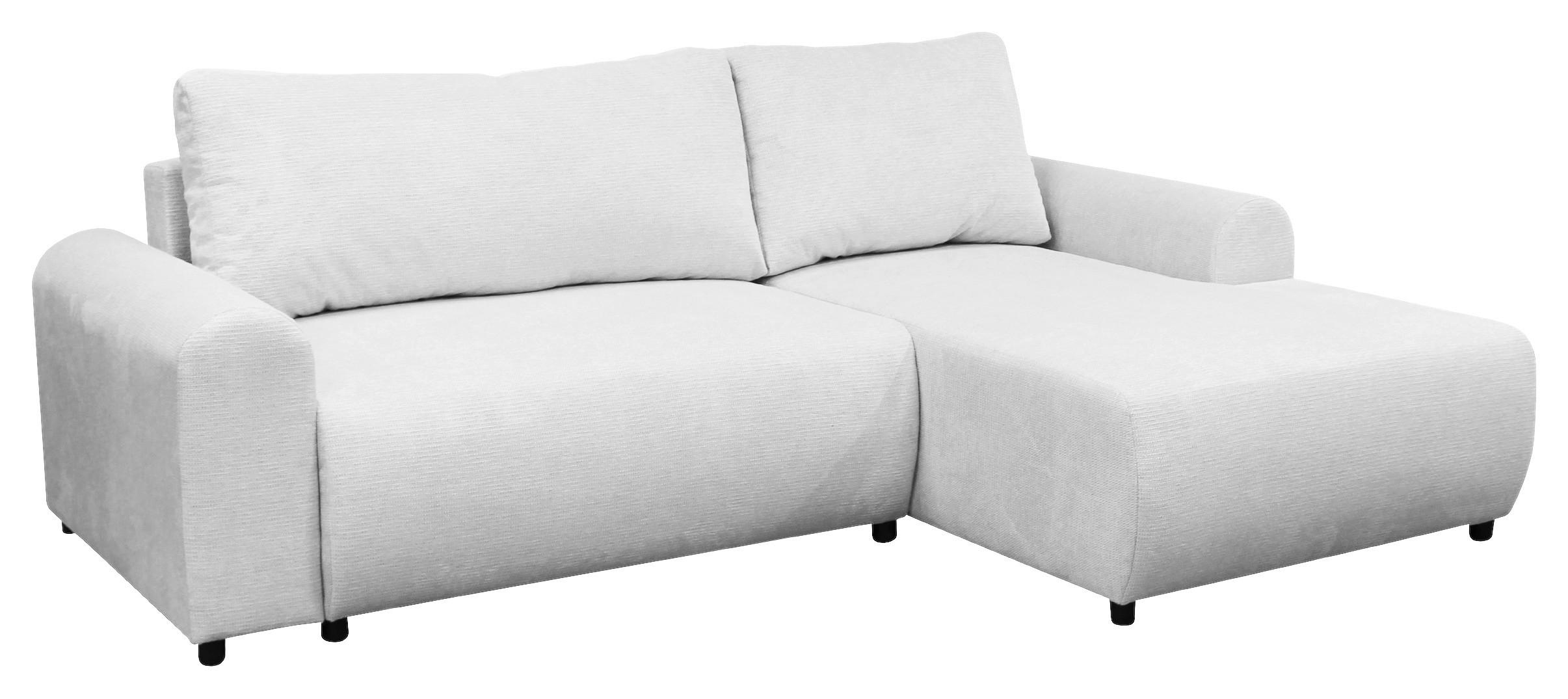 ECKSOFA Creme Struktur  - Creme/Schwarz, Design, Kunststoff/Textil (250/160cm) - MID.YOU