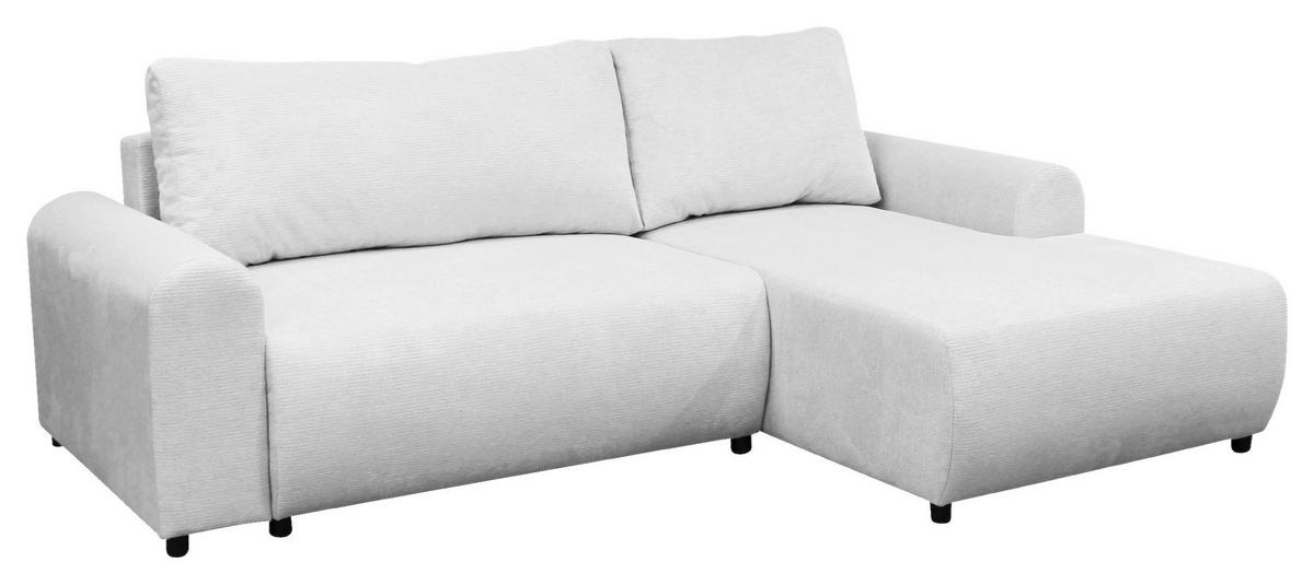 ECKSOFA Creme Struktur  - Creme/Schwarz, Design, Kunststoff/Textil (250/160cm) - MID.YOU