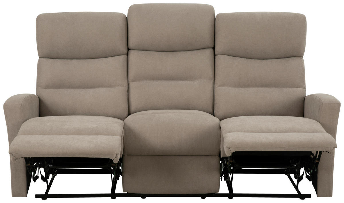 SITZGARNITUR Leinenoptik Taupe  - Taupe/Schwarz, KONVENTIONELL, Textil/Metall - P & B