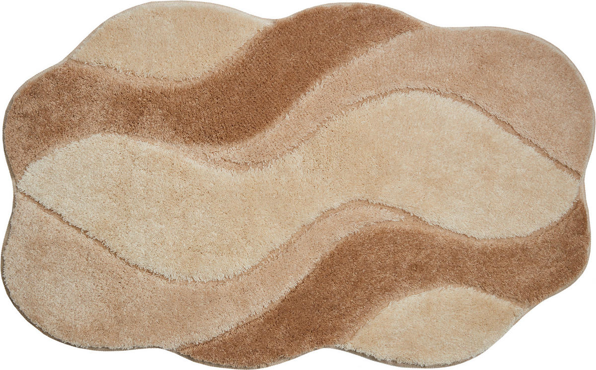 BADTEPPICH Weiß, Beige 70/120 cm  - Beige/Weiß, Basics, Kunststoff/Textil (70/120cm) - Grund