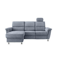 ECKSOFA in Chenille Hellblau  - Chromfarben/Hellblau, Modern, Textil/Metall (165/231cm) - Livetastic