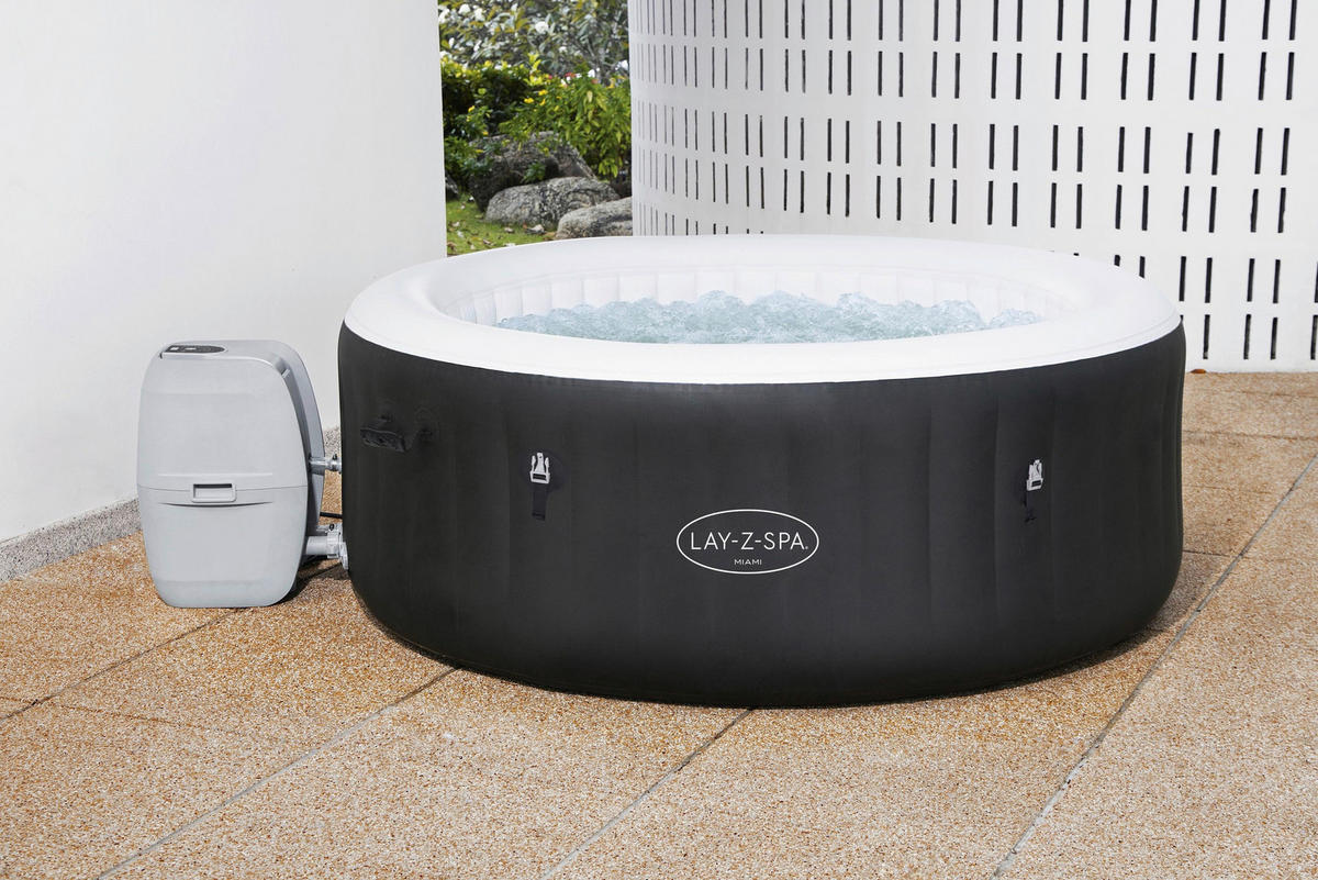 WHIRLPOOL LAY-Z-SPA MIAMI 60001 180/66 cm  - Schwarz, KONVENTIONELL, Kunststoff/Metall (180/66cm) - Bestway