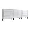 SIDEBOARD Mailand Set 4 + MF  in 237/86/33 cm  - Weiß Hochglanz/Anthrazit, MODERN, Holzwerkstoff/Metall (237/86/33cm) - MID.YOU