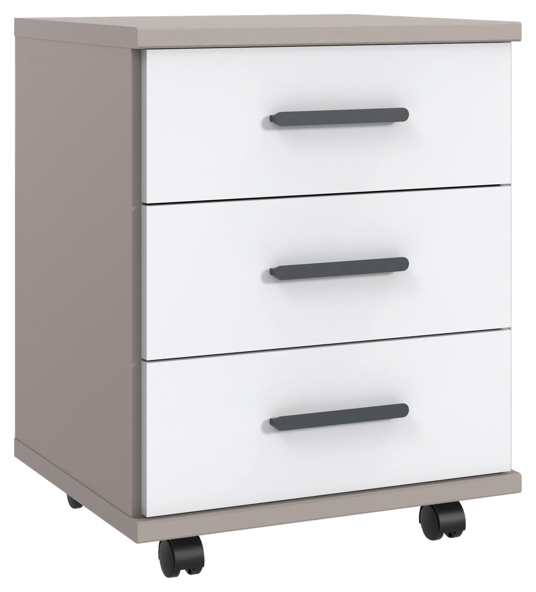 ROLLCONTAINER 46/58/40 cm  - Schwarz/Weiß, Design, Holzwerkstoff/Kunststoff (46/58/40cm) - Carryhome