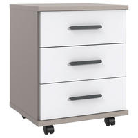 ROLLCONTAINER 46/58/40 cm  - Schwarz/Weiß, Design, Holzwerkstoff/Kunststoff (46/58/40cm) - Carryhome