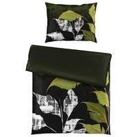 BETTWÄSCHESET MARIE Satin 160/210 cm  65 cm/100 cm  - Schwarz/Grün, Konventionell, Textil (160/210cm) - Esposa