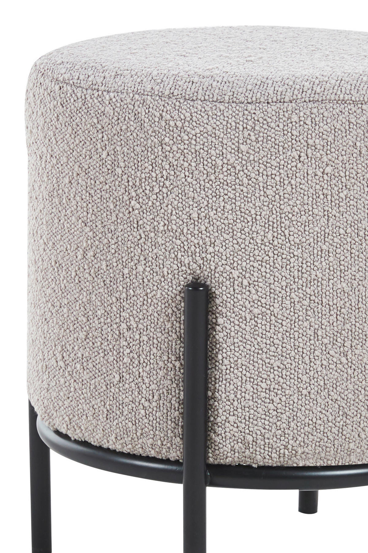 HOCKER in Textil Schwarz, Taupe  - Taupe/Schwarz, MODERN, Textil/Metall (35/38/35cm) - Livetastic