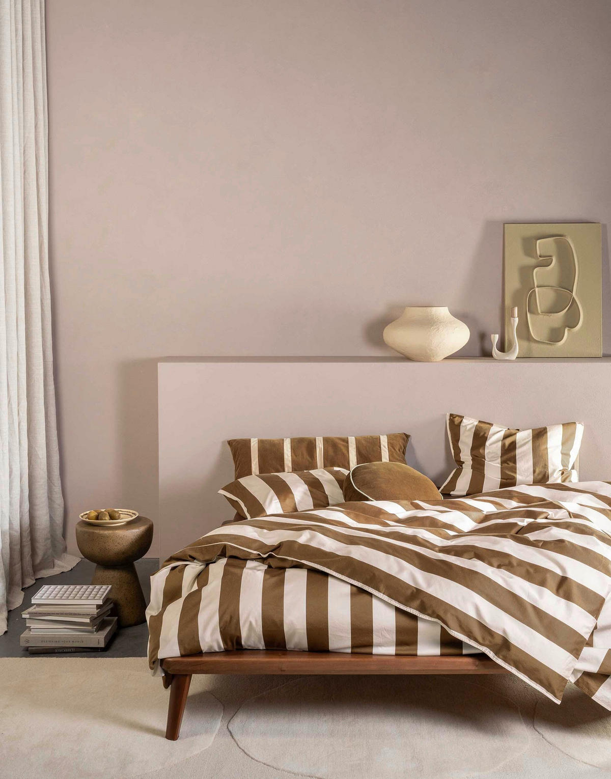 BETTWÄSCHE Minte Satin 200/200 cm  - Hellbraun/Creme, KONVENTIONELL, Textil (200/200cm) - Essenza