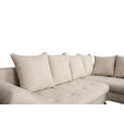ECKSOFA Creme Struktur  - Creme/Schwarz, KONVENTIONELL, Textil/Metall (247/194cm) - Carryhome