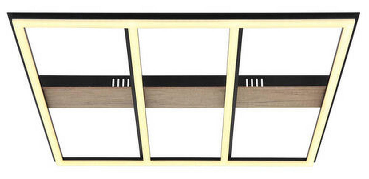 LED-DECKENLEUCHTE 60/60/5,5 cm   - Dunkelbraun/Opal, Natur, Holzwerkstoff/Kunststoff (60/60/5,5cm) - Globo