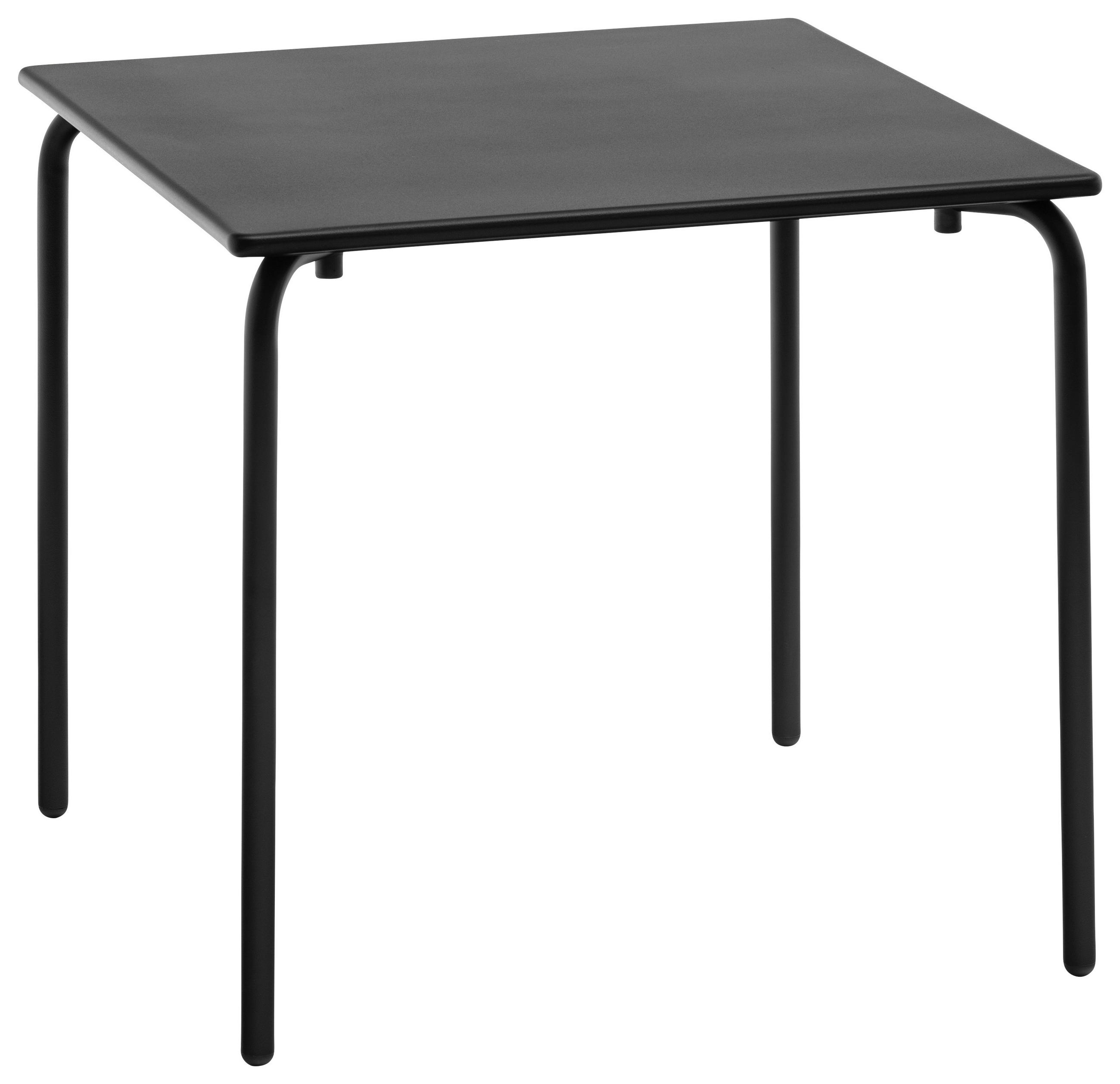 GARTENTISCH 80/80/75 cm Metall quadratisch  - Schwarz, Basics, Metall (80/80/75cm) - Connubia 