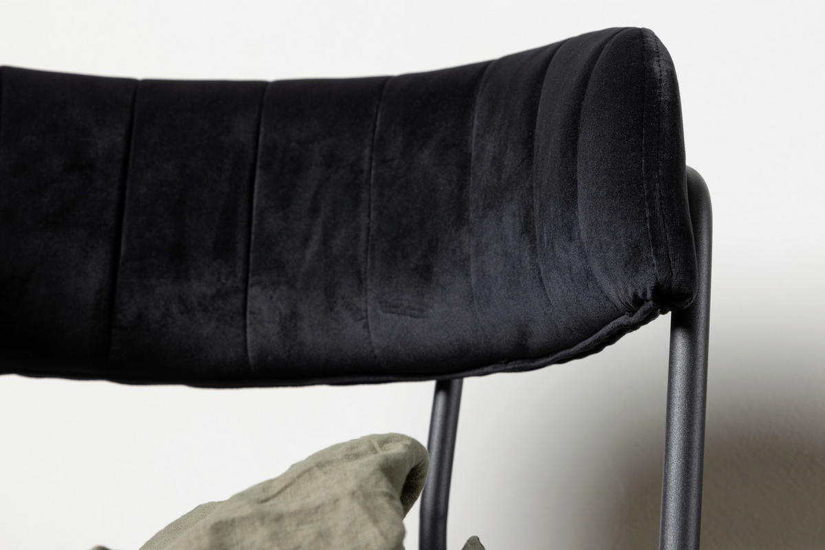 BARHOCKER-SET in Schwarz  - Schwarz, Design, Textil/Metall (53/97/49cm) - Livetastic