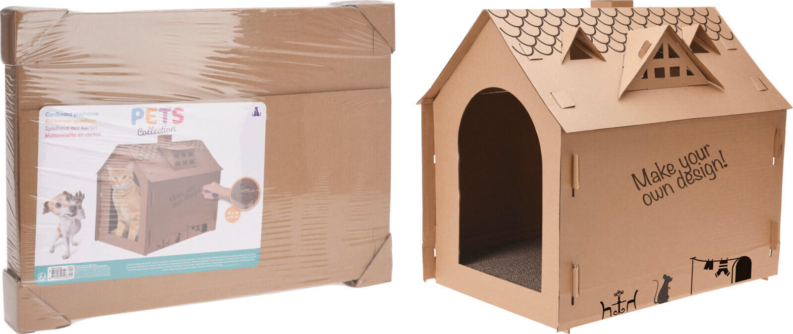 TIERHAUS - Sandfarben, Basics, Karton/Holz (48/44/36cm)