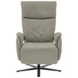 RELAXSESSEL in Leder Hellgrau  - Hellgrau/Schwarz, Design, Leder/Metall (70/117/85cm) - Dieter Knoll
