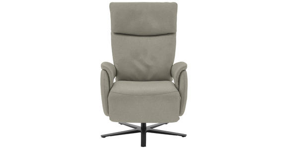 RELAXSESSEL in Leder Hellgrau  - Hellgrau/Schwarz, Design, Leder/Metall (70/117/85cm) - Dieter Knoll