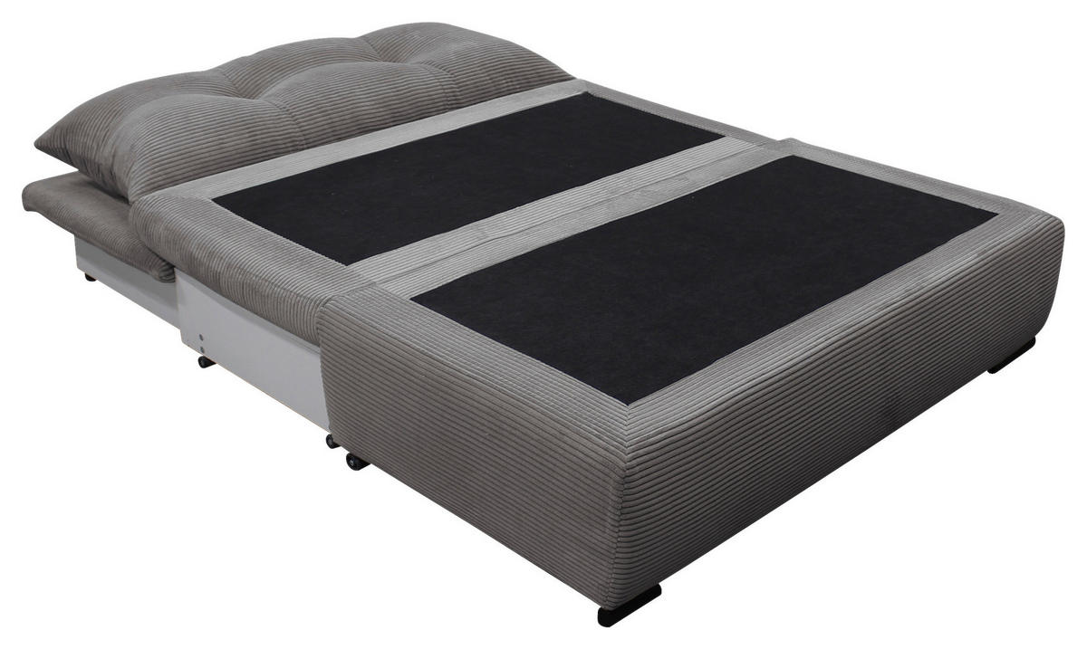 SCHLAFSOFA  in Cord Grau  - Schwarz/Grau, Design, Kunststoff/Textil (154/93/85cm) - MID.YOU