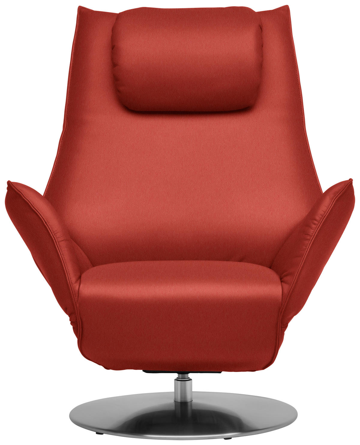 RELAXSESSEL in Leder Rot  - Edelstahlfarben/Rot, Design, Leder/Metall (92/79/90cm) - Koinor