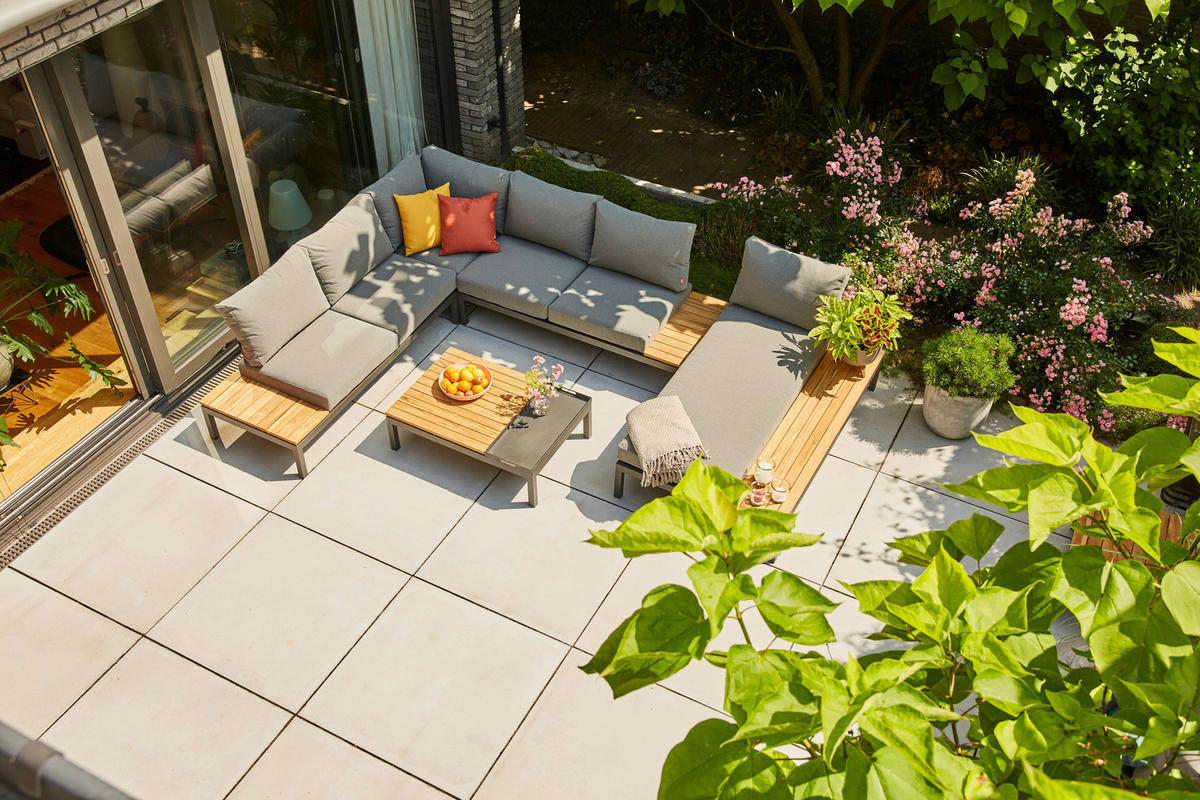 LOUNGESOFA  - Anthrazit/Grau, MODERN, Holz/Textil (172/70/84cm) - Siena Garden
