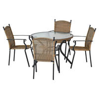 GARTENSET 5-teilig Aluminium 5-teilig  - Graphitfarben/Naturfarben, MODERN, Kunststoff/Metall - Gardenson