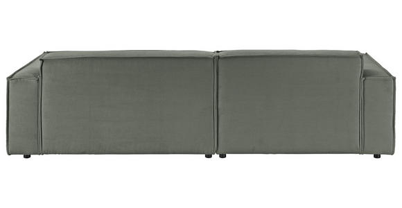 ECKSOFA Olivgrün Feincord  - Schwarz/Olivgrün, KONVENTIONELL, Kunststoff/Textil (168/276cm) - Hom`in