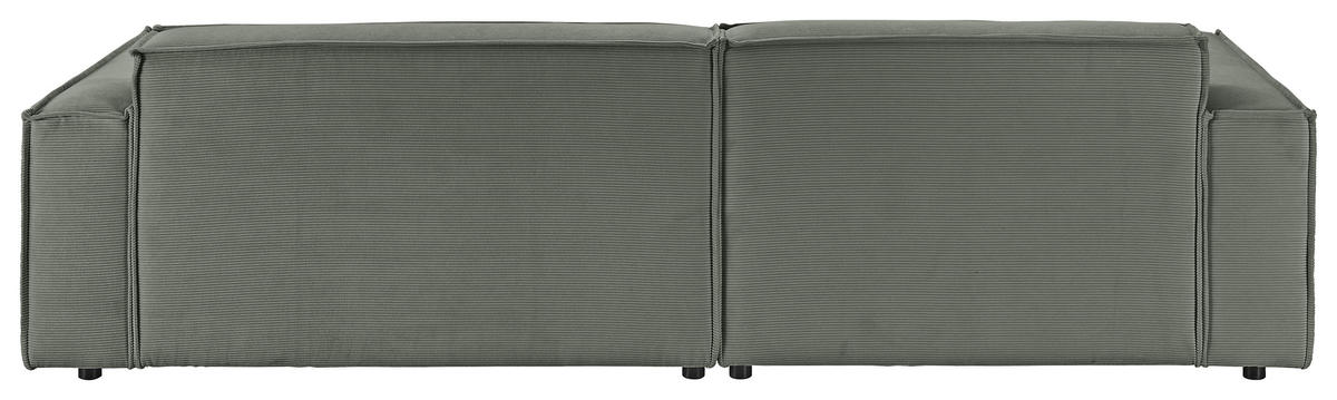 ECKSOFA in Feincord Olivgrün  - Schwarz/Olivgrün, Konventionell, Kunststoff/Textil (168/276cm) - Hom`in