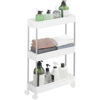 SERVIERWAGEN in Weiß, Edelstahlfarben  - Edelstahlfarben/Silberfarben, Basics, Kunststoff/Metall (14,4/60,6/42cm)