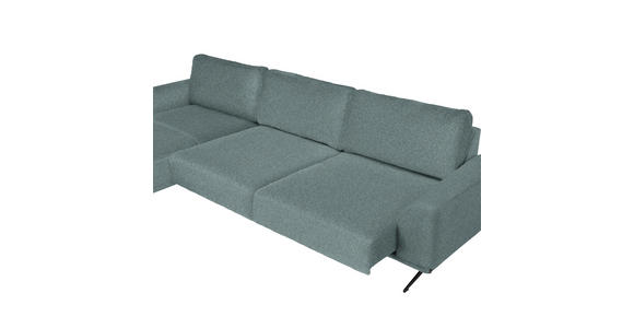 ECKSOFA in Webstoff Hellblau  - Schwarz/Hellblau, Design, Textil/Metall (172/320cm) - Valnatura