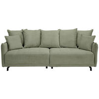 BIGSOFA in Cord Olivgrün  - Schwarz/Olivgrün, Design, Textil/Metall (226/91/103cm) - Carryhome