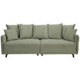 BIGSOFA in Cord Olivgrün - Schwarz/Olivgrün, Design, Textil/Metall (226/91/103cm) - Carryhome