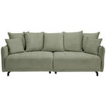 BIGSOFA in Cord Olivgrün  - Schwarz/Olivgrün, Design, Textil/Metall (226/91/103cm) - Carryhome