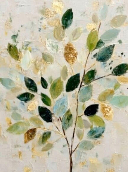 Euroart Leinwandbild Soft Green Leaves IV Mehrfarbig 30x40 cm