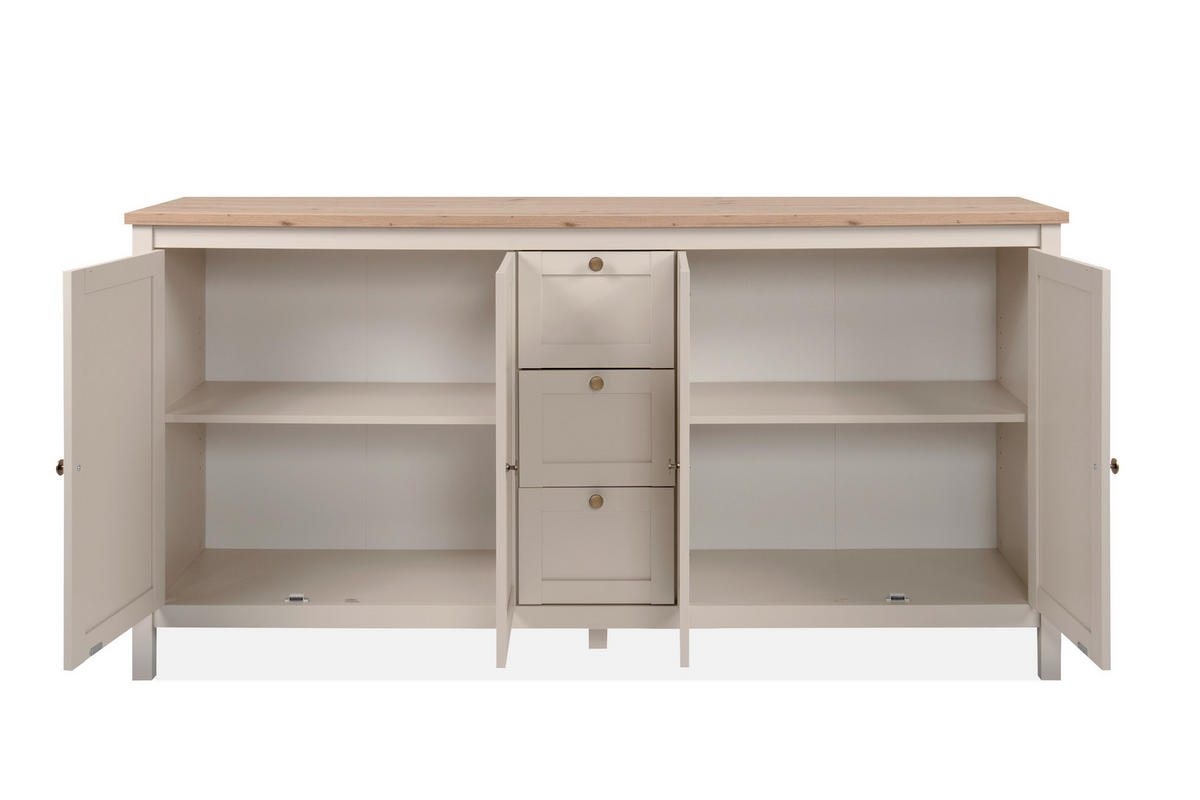 SIDEBOARD  180/90/40 cm 3 Schublade(n)  - Kaschmir/Eiche Artisan, Konventionell, Holzwerkstoff/Metall (180/90/40cm) - MID.YOU