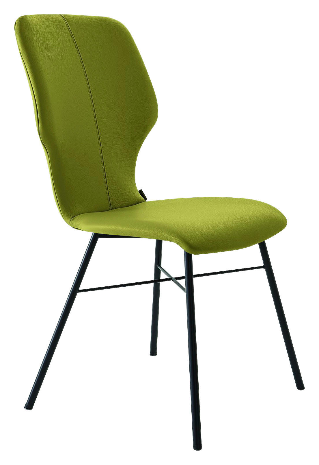 STUHL Echtleder Limette  - Limette/Graphitfarben, Design, Leder/Metall (49/95/63cm) - Musterring