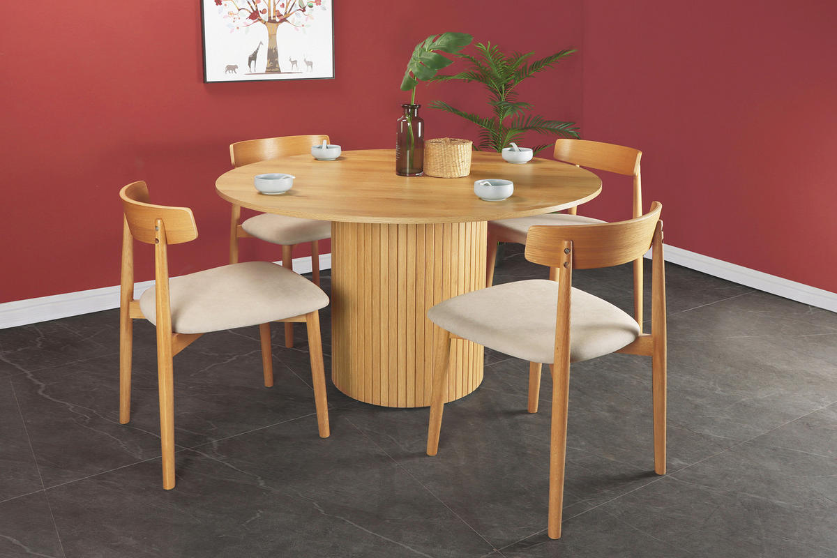 ESSTISCH in Metall, Holzwerkstoff 120/120/75 cm  - Naturfarben, Design, Holzwerkstoff/Metall (120/120/75cm) - Livetastic