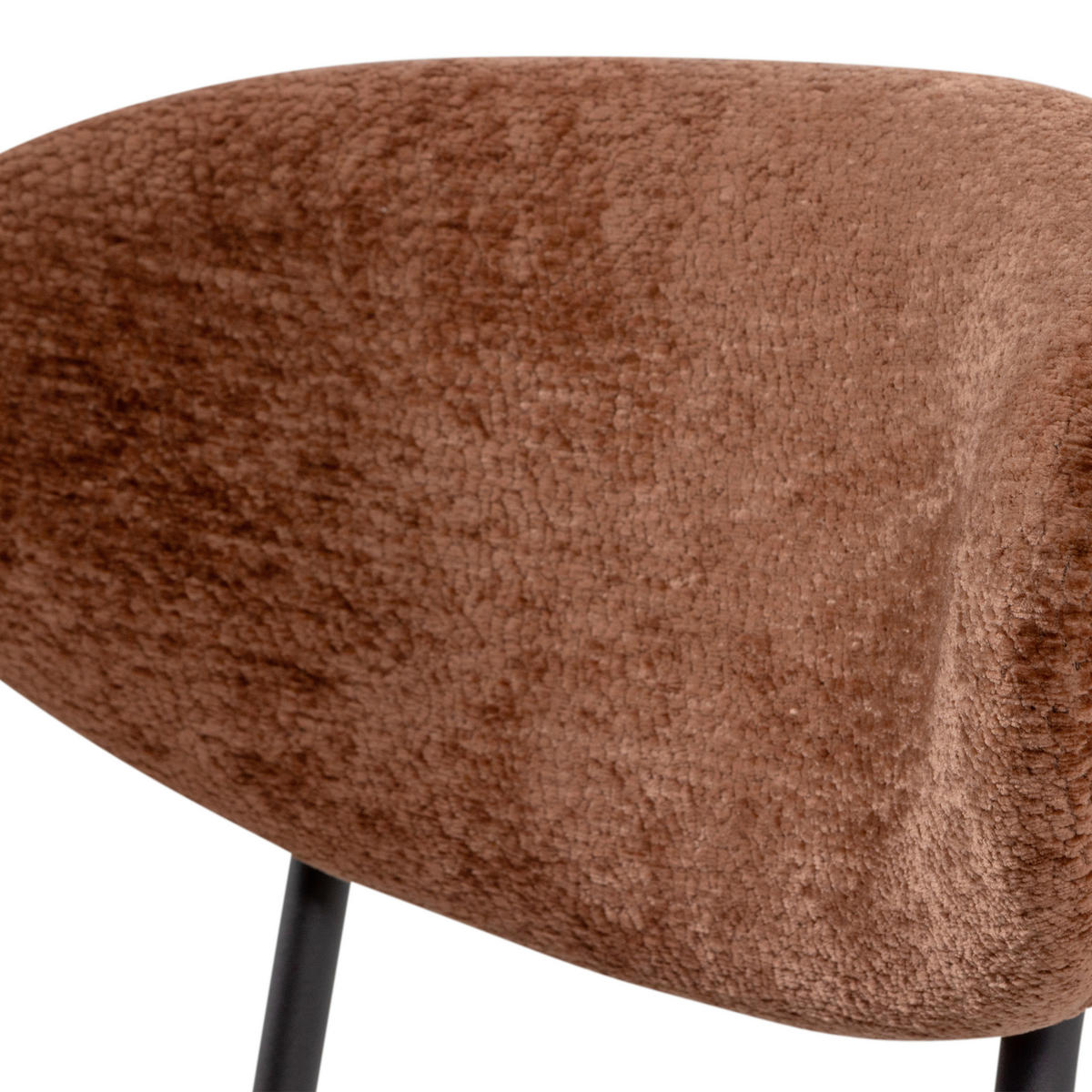 STUHL-SET 2 Stück  in Eisen Chenille  - Schwarz/Braun, MODERN, Textil/Metall (47/79/53cm) - Livetastic