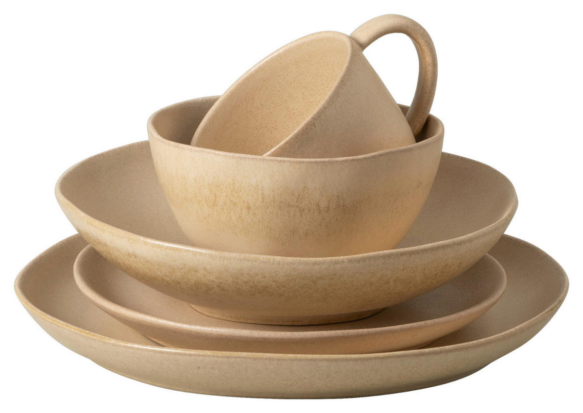 KOMBISERVICE Champagner LIVIA 5-teilig 1 Personen  - Champagner, Basics, Keramik - Costa Nova