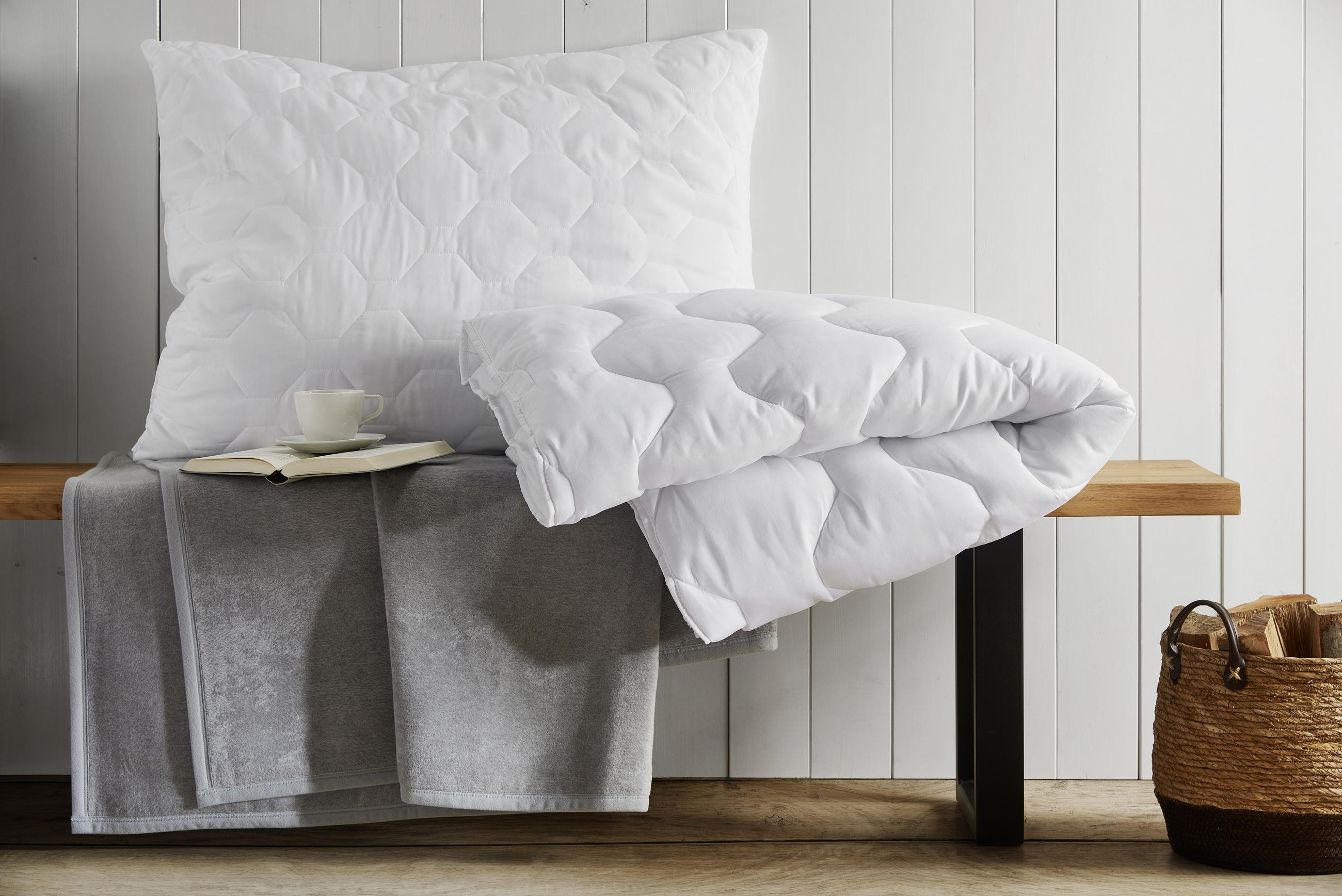 BETTENSET - Weiss, Basics, Textil (160/210cm) - Boxxx