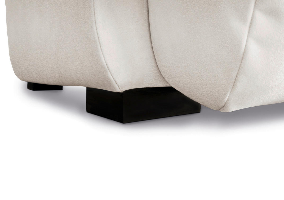 BIGSOFA Webstoff Creme  - Creme/Schwarz, KONVENTIONELL, Kunststoff/Textil (243/90,5/130cm) - Ambia Home
