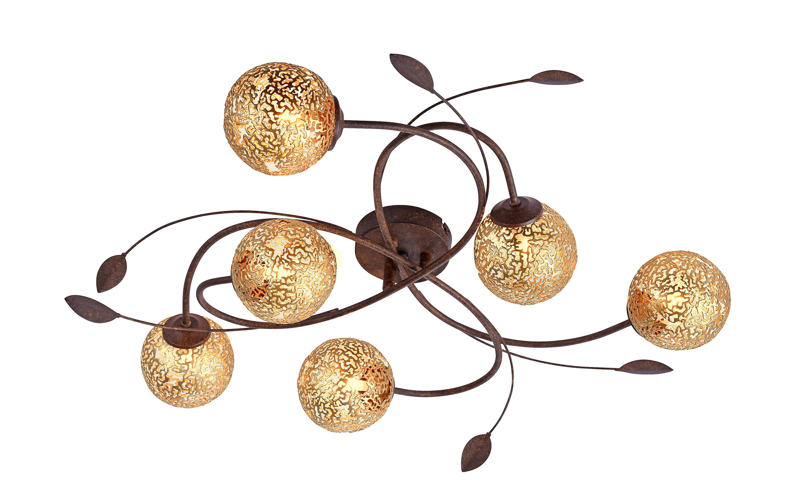 DECKENLEUCHTE    65/65/18 cm  - Rostfarben, LIFESTYLE, Metall (65/65/18cm) - Paul Neuhaus