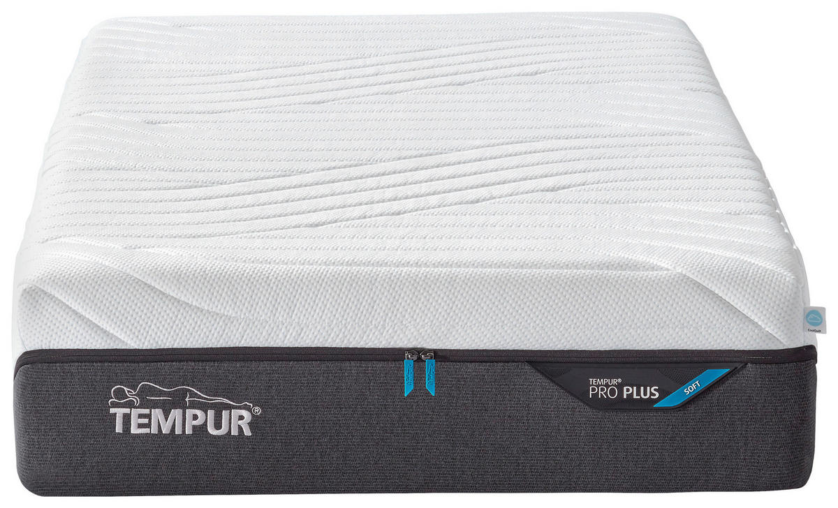 VISCOMATRTAZE PRO PLUS SOFT Pro Plus® Coolquilt 120/200 cm Höhe ca. 27 cm  funktional  - Weiss/Anthrazit, Basics, Textil (120/200cm) - Tempur