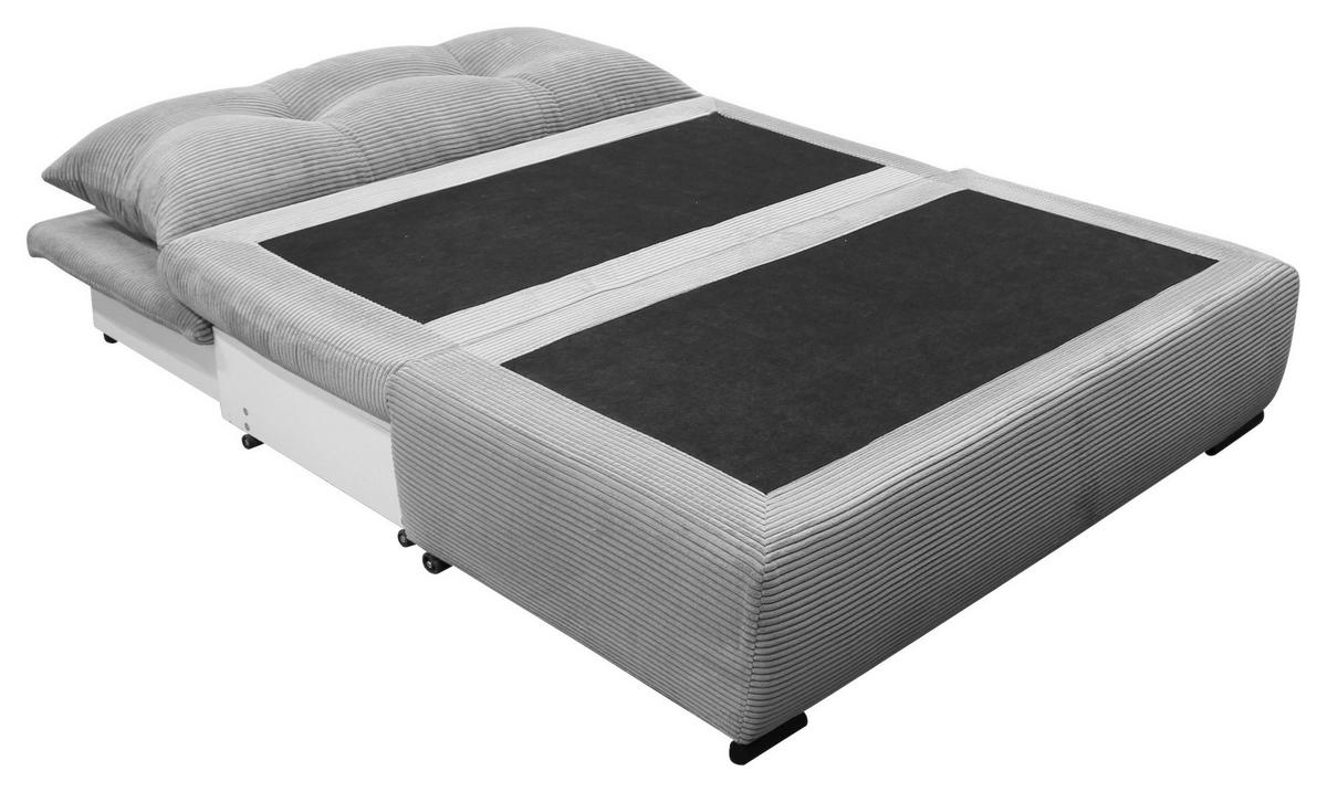 SCHLAFSOFA  mit Liegefunktion Cord Hellgrau  - Hellgrau/Schwarz, Design, Kunststoff/Textil (154/93/85cm) - MID.YOU